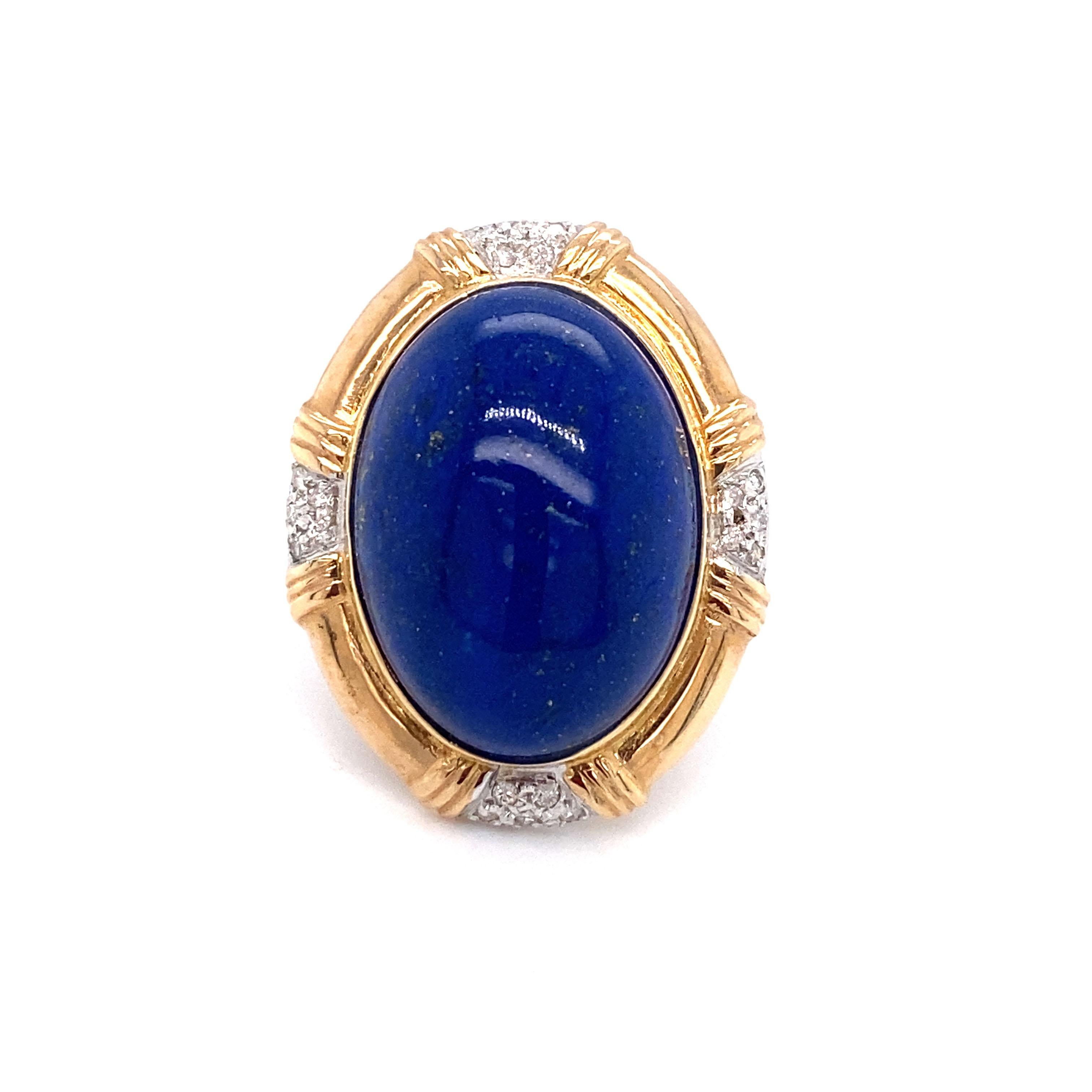 gold diamond lapis ring