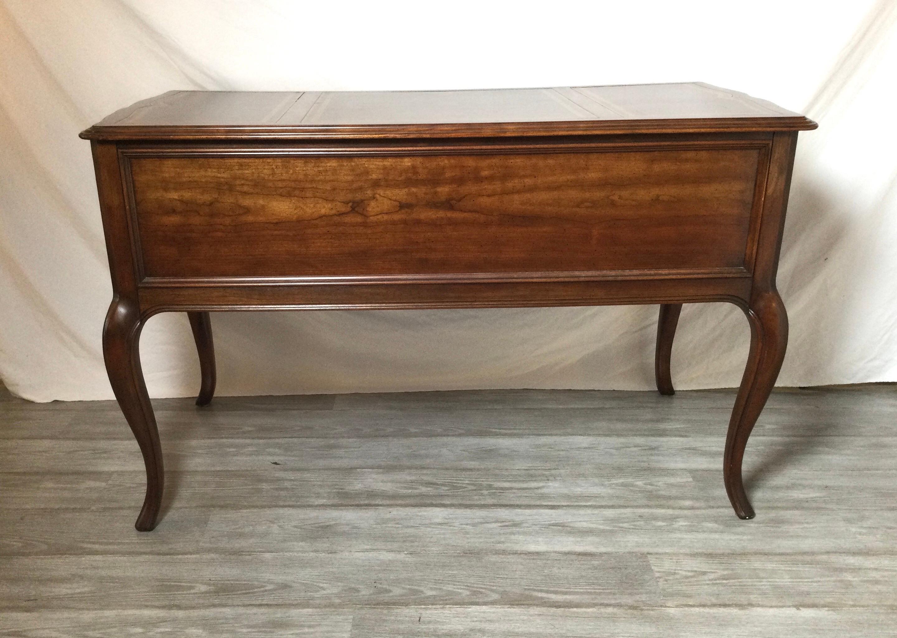 Circa 1960's Mid-Century Leather Top Walnut Desk by Sligh Furniture Co. Chicago 1