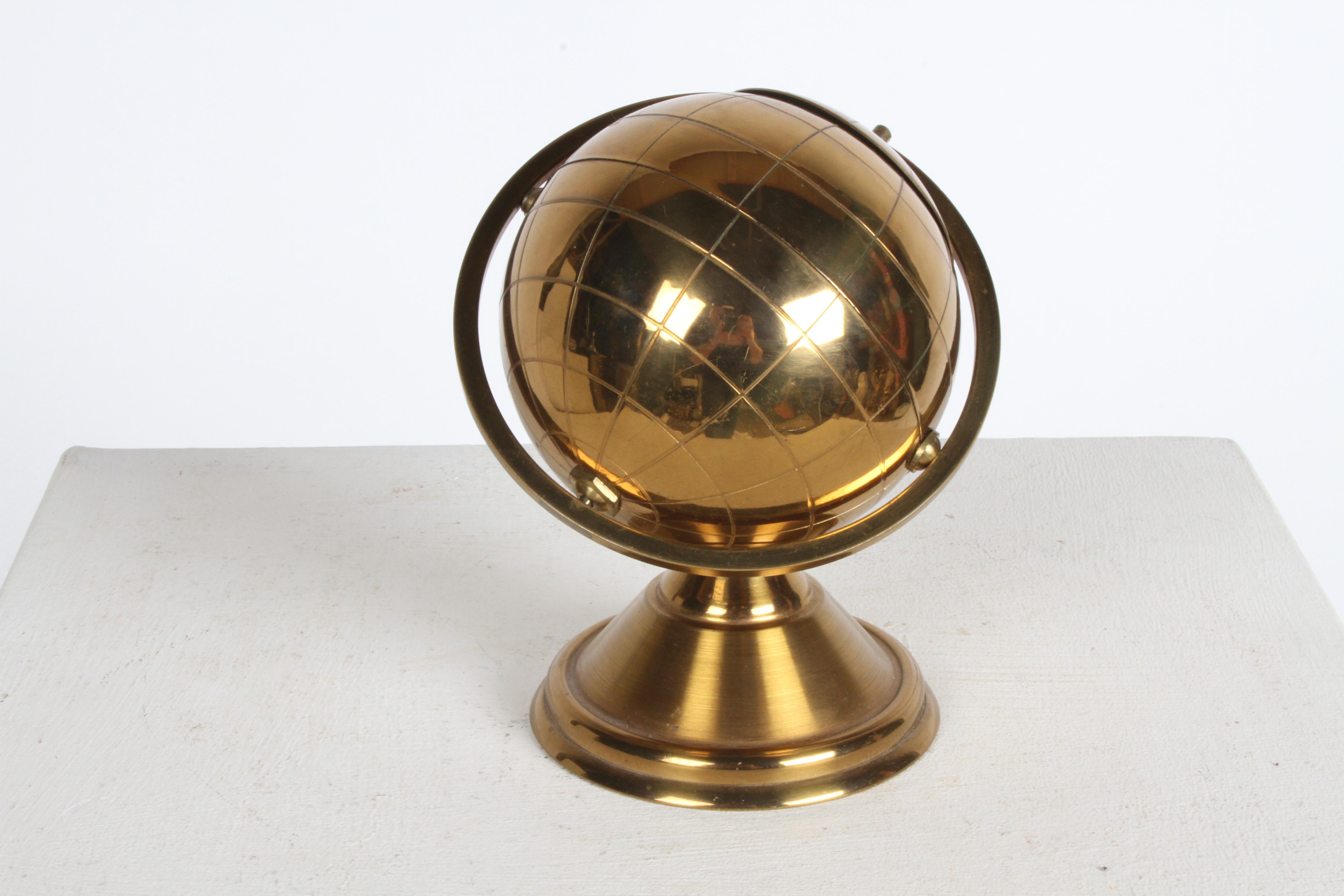 Circa 1960s Mid-Century Modern Brass Sputnik Globe - Opens to Cigarette Holder 3