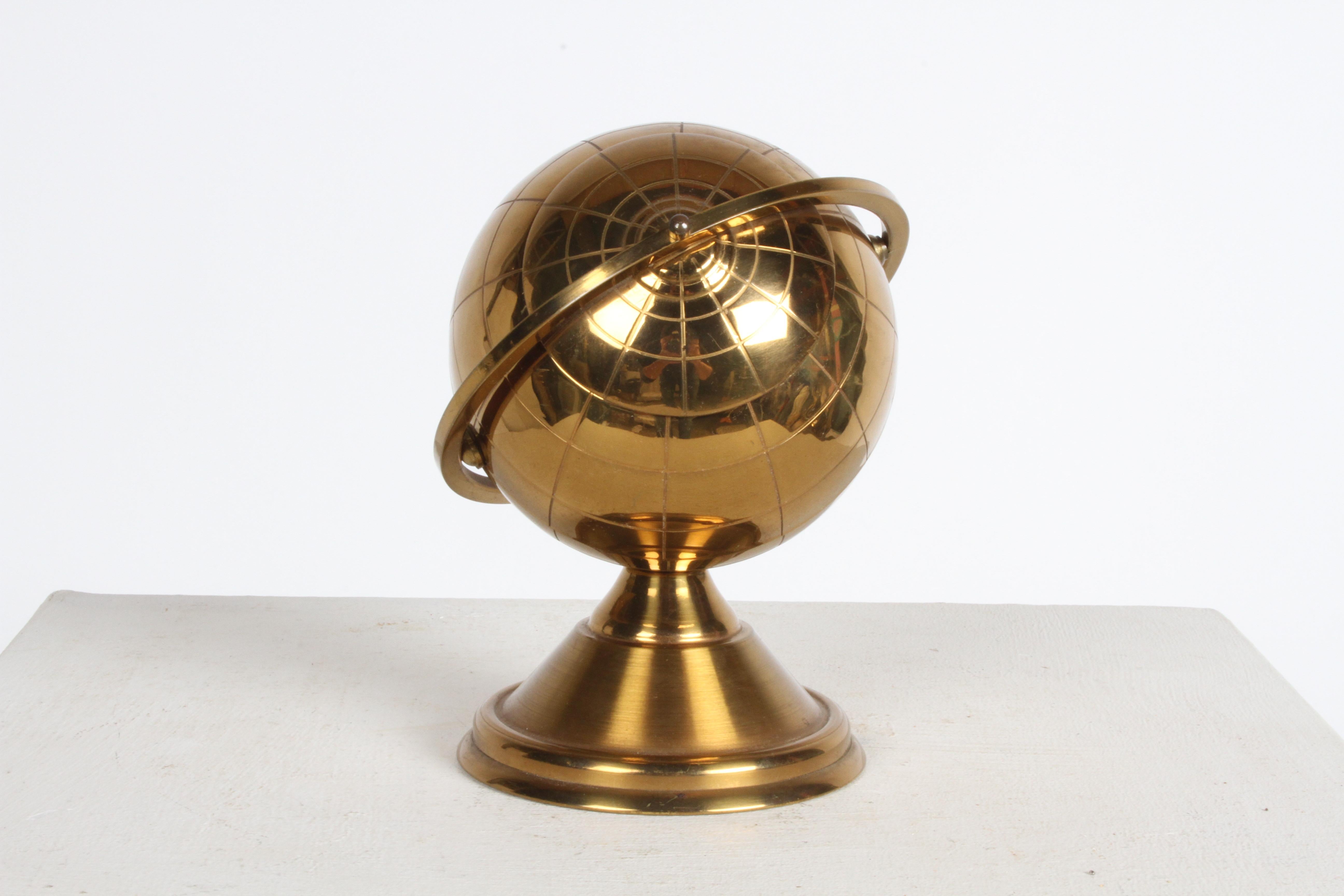 American Circa 1960s Mid-Century Modern Brass Sputnik Globe - Opens to Cigarette Holder  For Sale