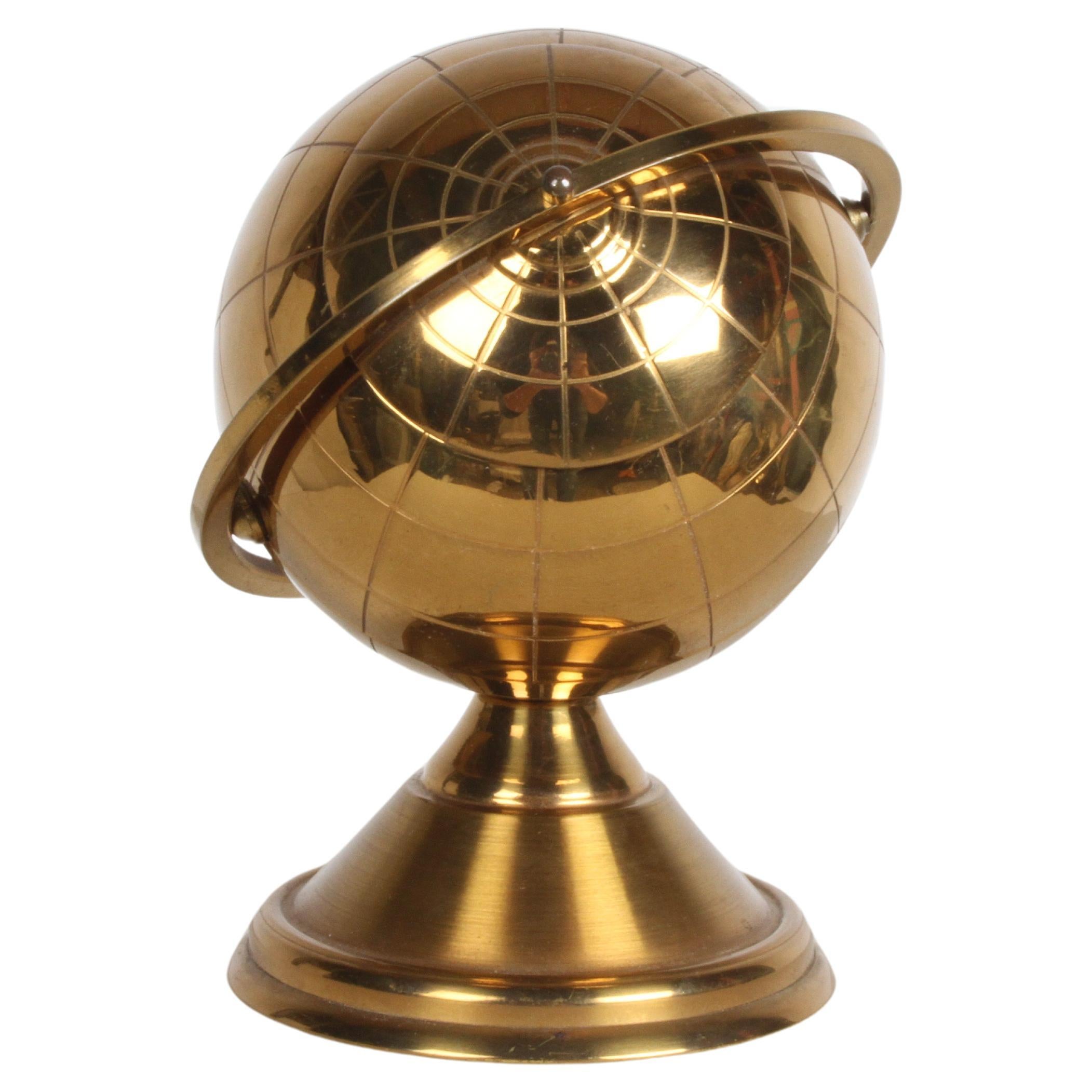 Circa 1960s Mid-Century Modern Brass Sputnik Globe - Opens to Cigarette Holder  For Sale