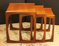 Circa 1960s Mid Century Modern English Nest of 3 Tables, Quadrille by G Plan