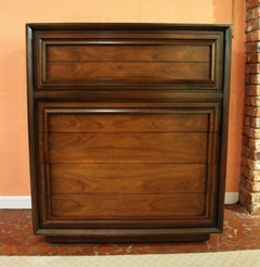 circa 1960s Mid-Century Modern Walnut Tall Chest