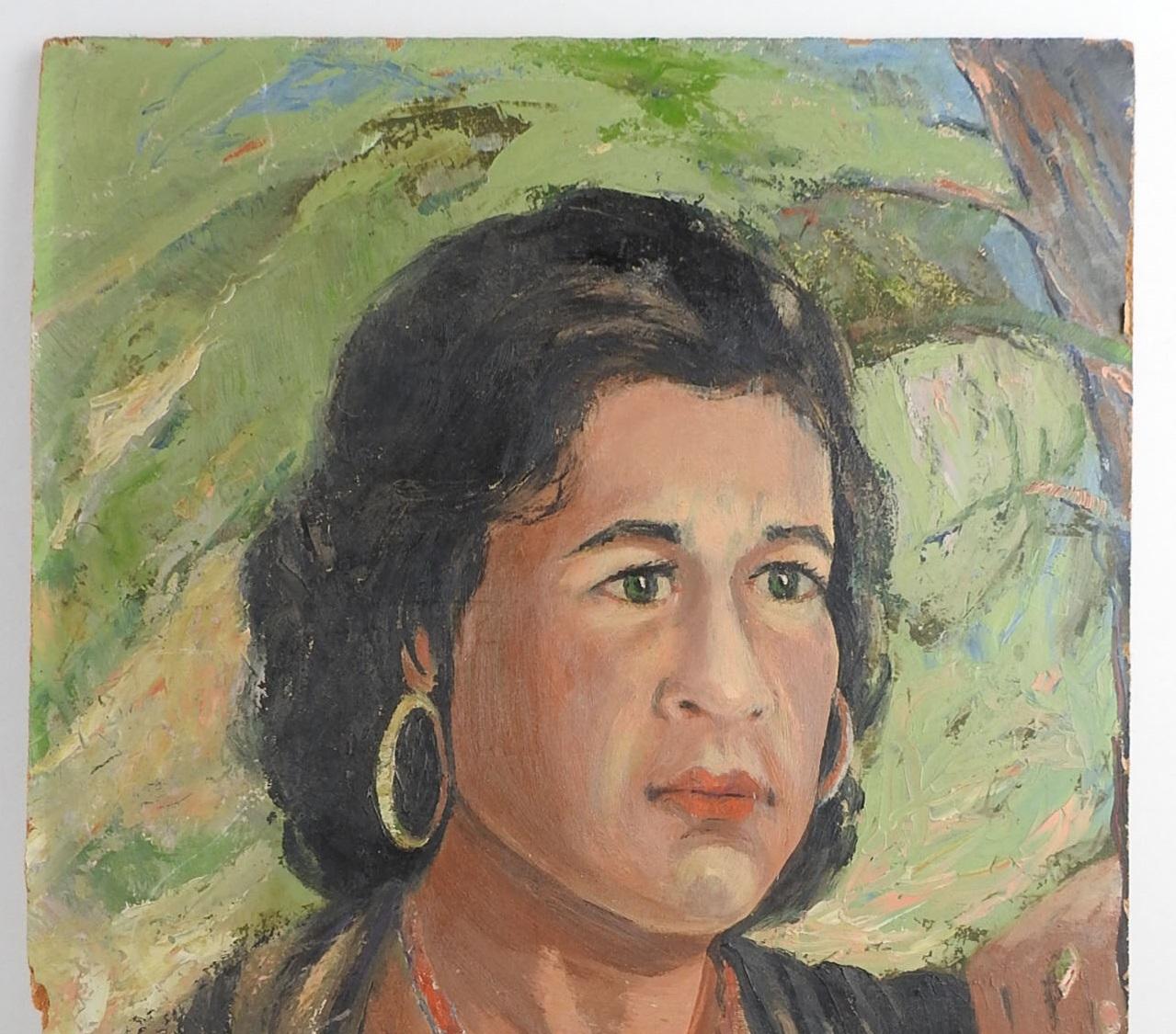American Portrait Painting of Woman, circa 1960s For Sale