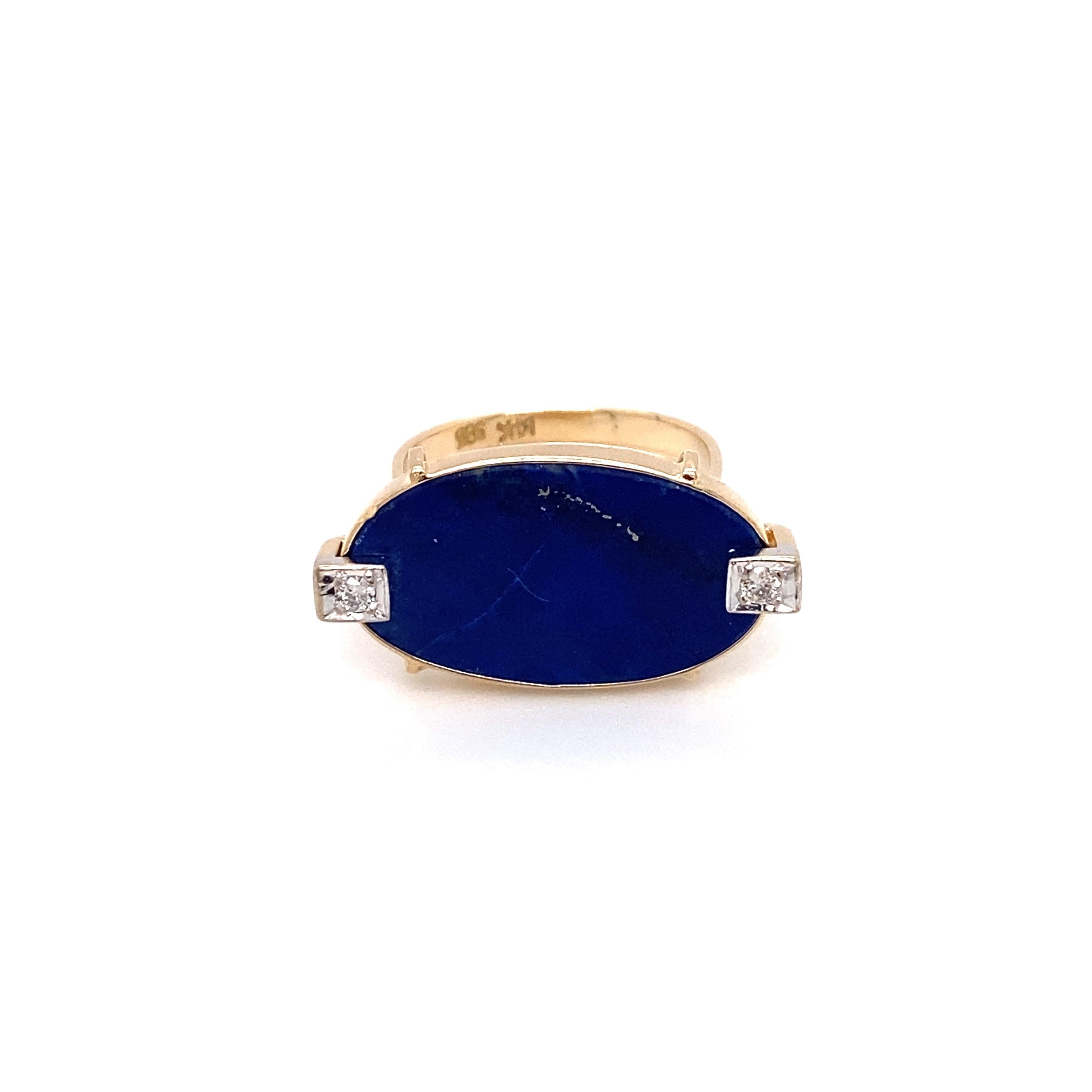 Circa: 1960s
Metal Type: 14K gold
Size: US 6.5
Weight: 6.1g

Diamond Details:

Color: I
Clarity: SI1
