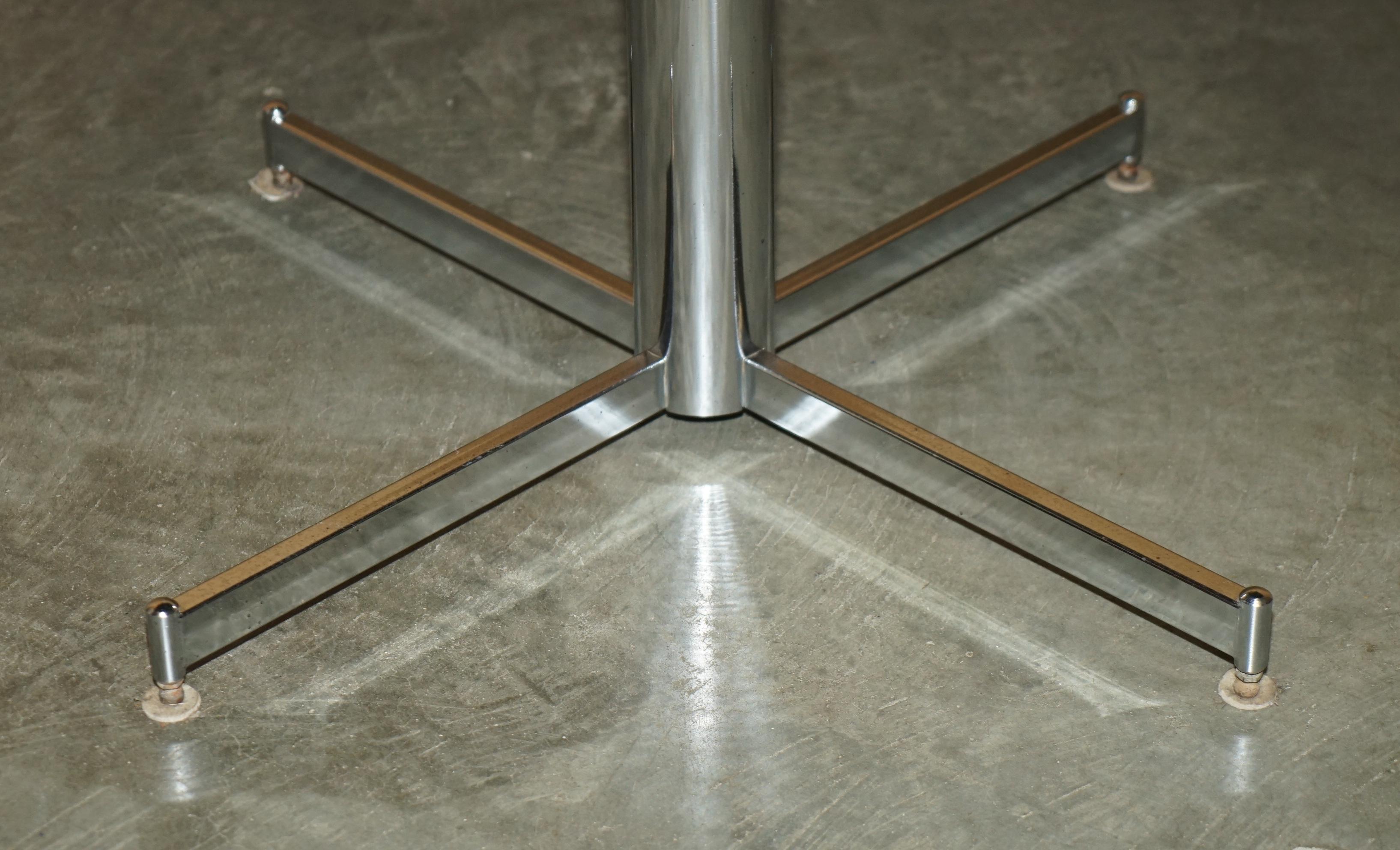 CIRCA 1960 SCANDINAVIAN MID CENTURY MODERN CHROME MOSAIC TILED DINING TABLE en vente 2