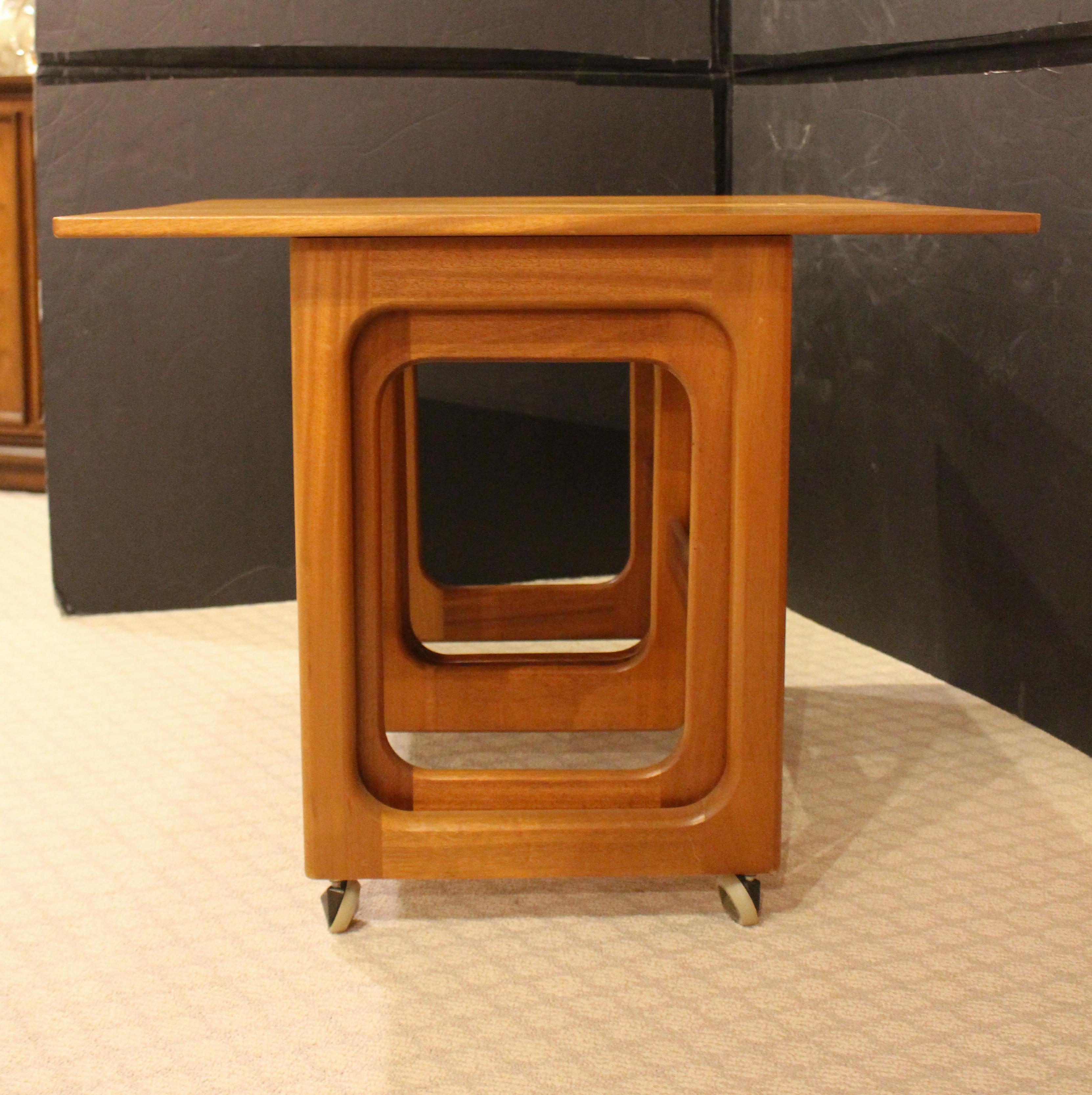 Mid-20th Century Circa 1960s Set of 3 English Mid-Century Modern Teak Tables