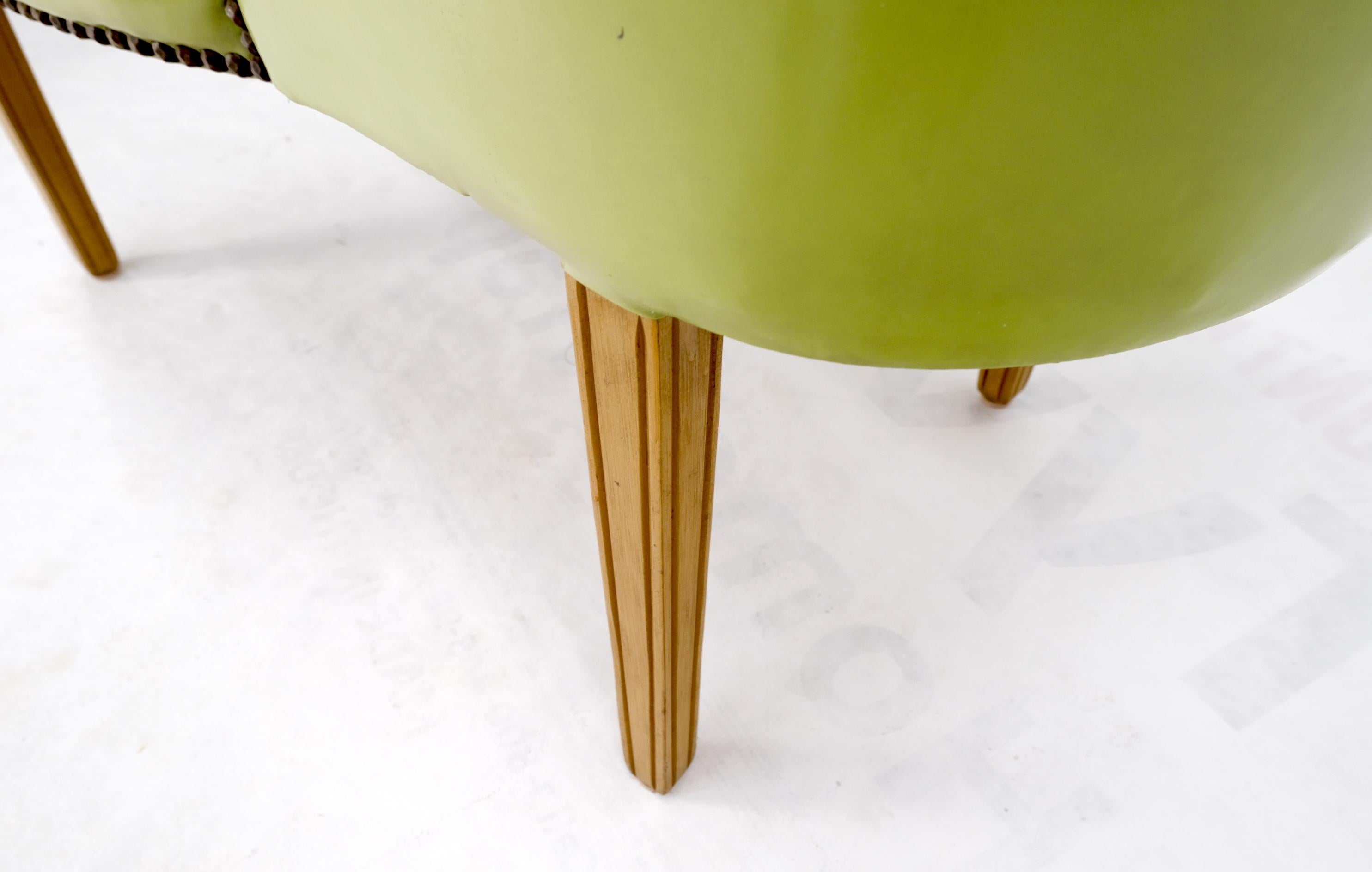 circa 1960s Telephone Hall Built in Table Bench Neon Green Vinyl Upholstery In Good Condition In Rockaway, NJ