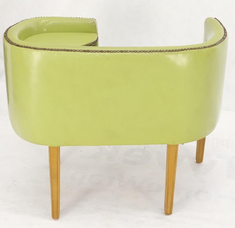 20th Century circa 1960s Telephone Hall Built in Table Bench Neon Green Vinyl Upholstery