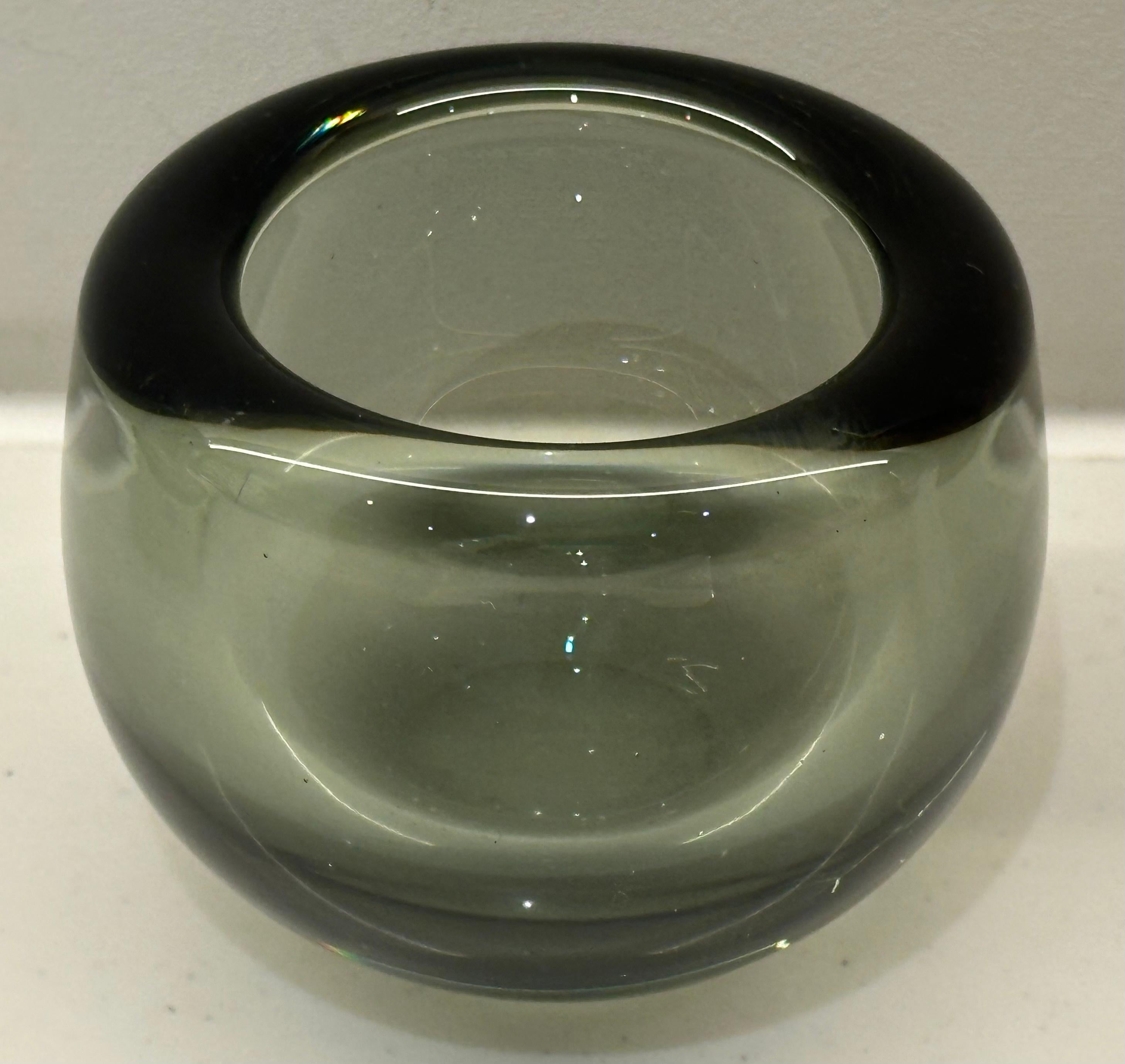 Circa 1960s Two Holmegaard Per Lütken Smoked Green Glass Bowls No 15739 100002 For Sale 6