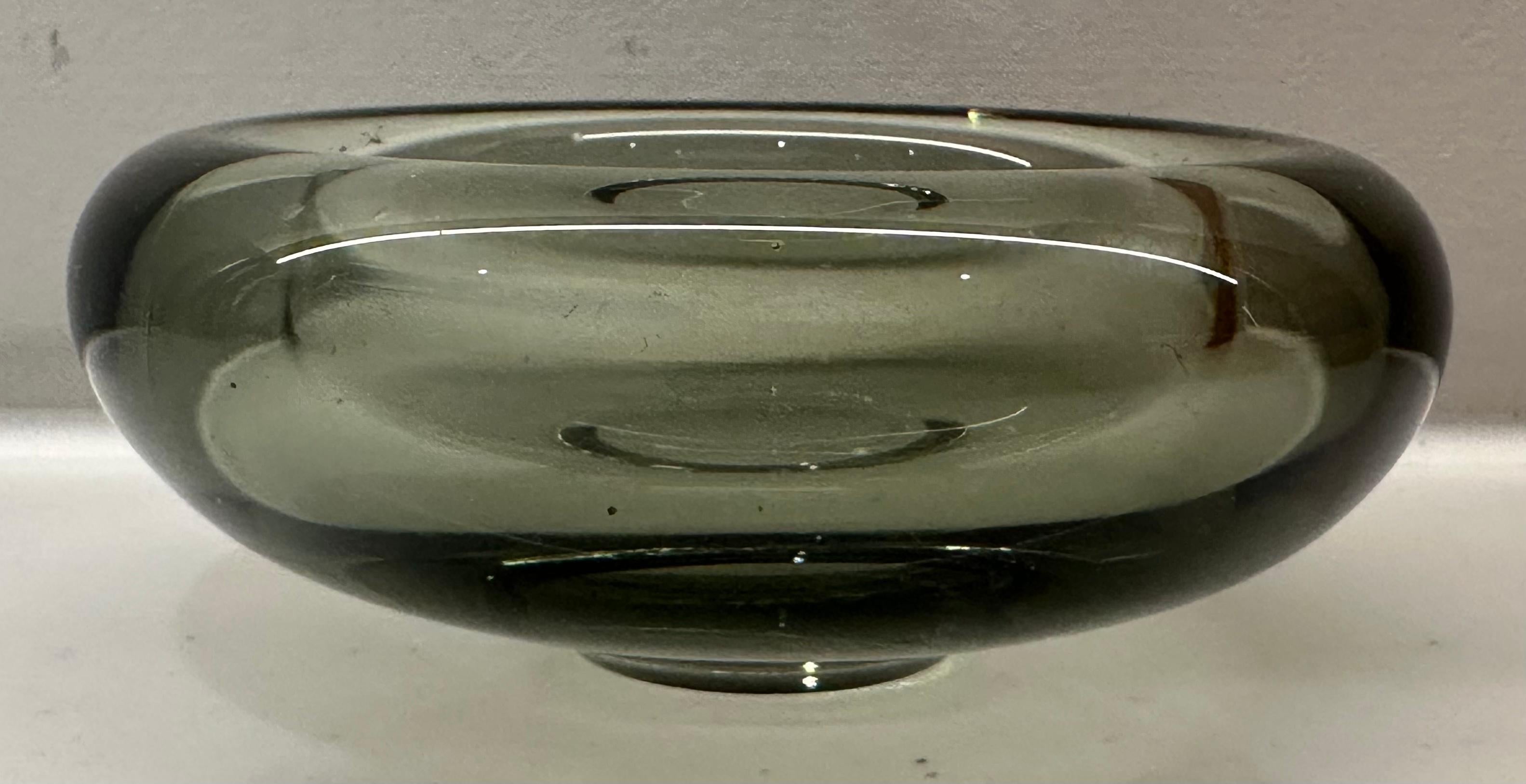 Circa 1960s Two Holmegaard Per Lütken Smoked Green Glass Bowls No 15739 100002 For Sale 9