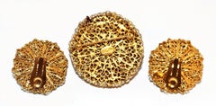 Circa 1968 William deLillo Faux-Pearl Brooch and Earrings