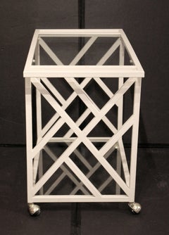 Circa 1970 American Mid-Century Modern Iron & Glass Bar Cart