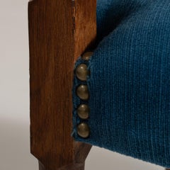 Circa 1970 Baroque Revival Blue Wood Set of 8 Dining Chairs