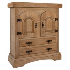 Circa 1970 Black Brutalist Wood Brutalis Oak Cabinet