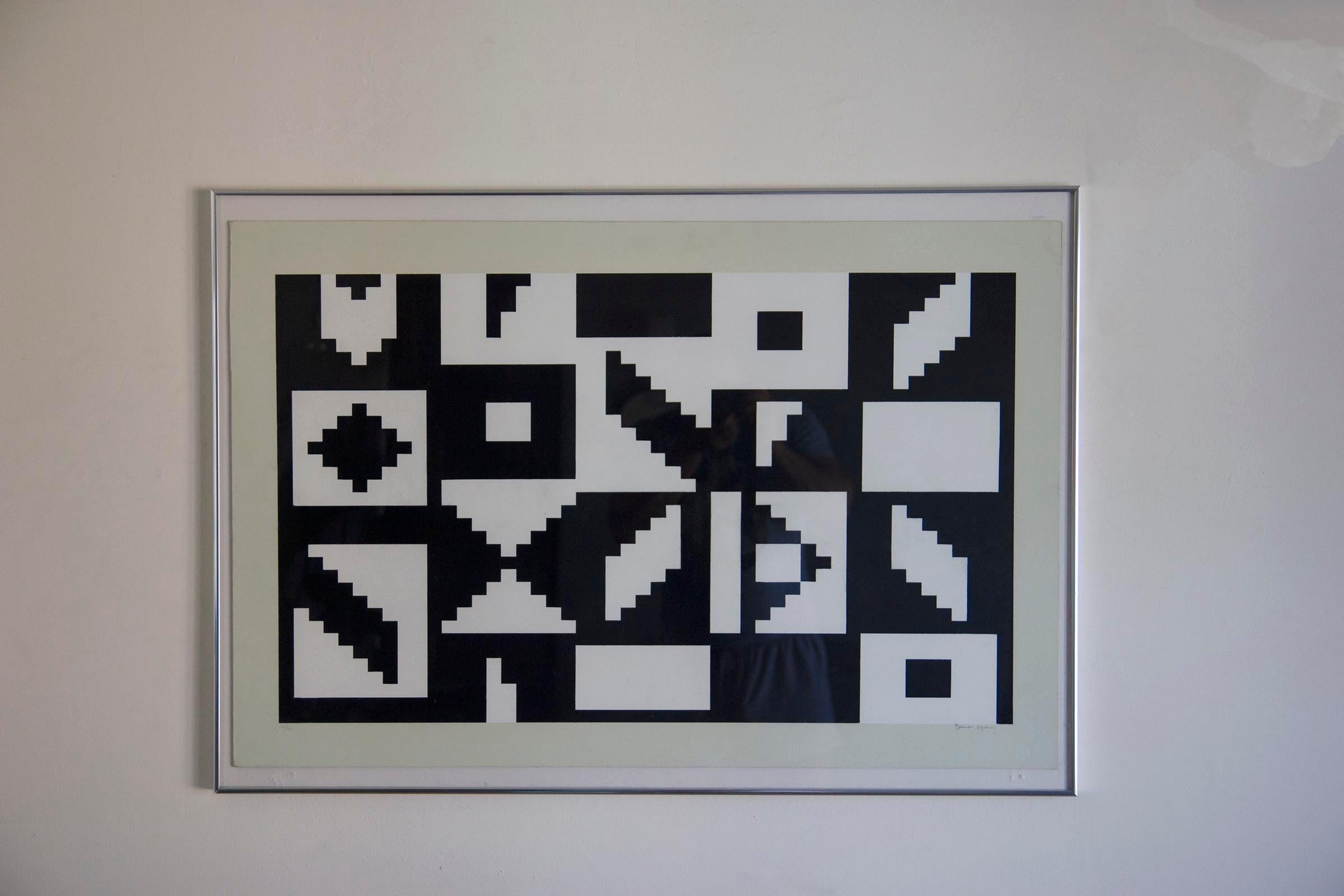 Abstrakte signierte Lithographie 