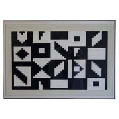 Circa 1970 "Colors of Love" Abstract Signed Lithograph by Agam Yaacov, Framed