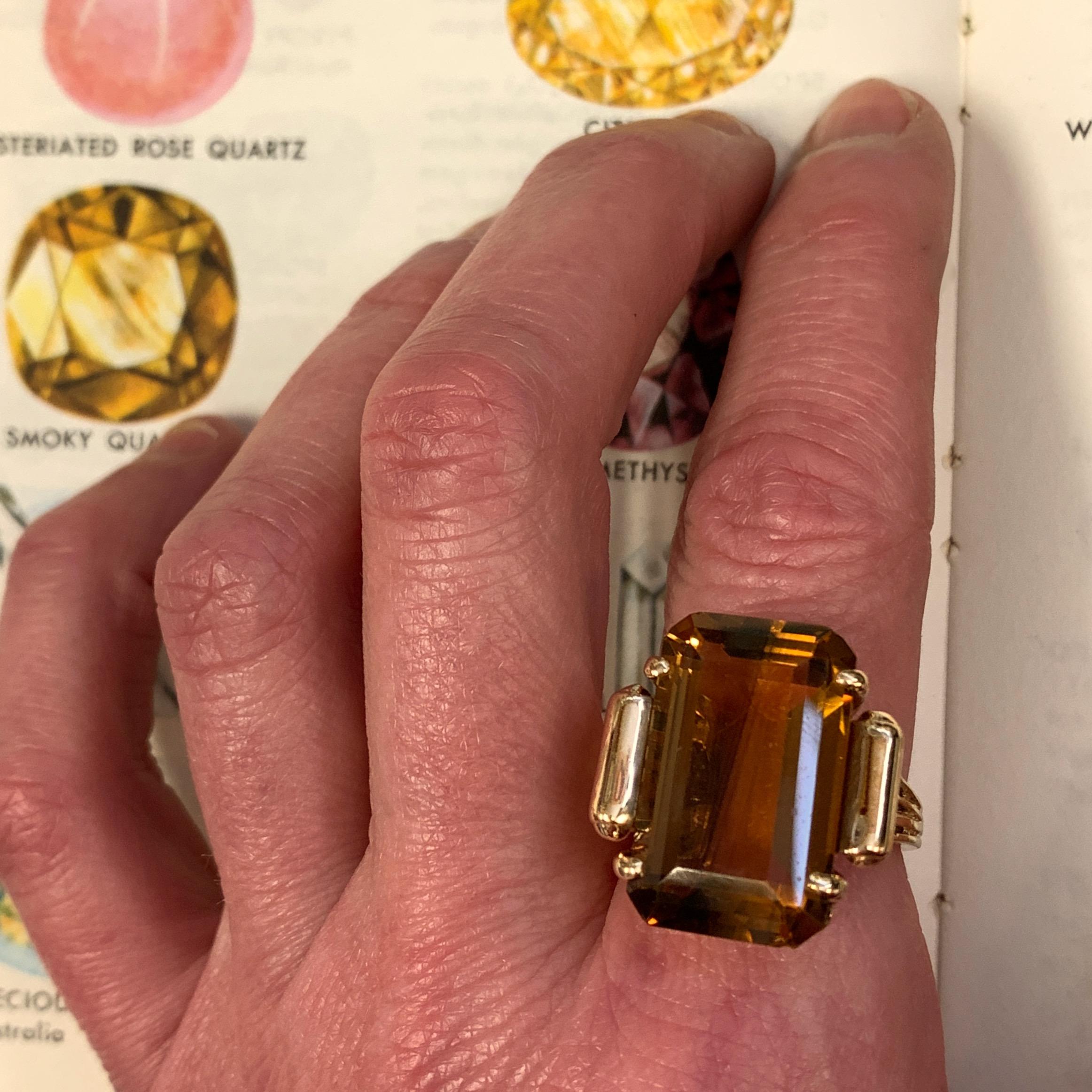 honey quartz ring