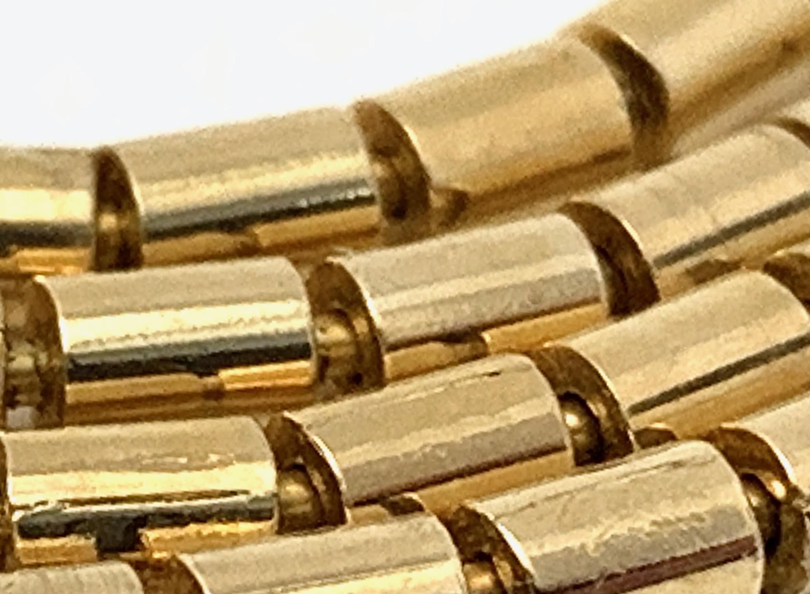 Contemporary Fixed Bead Tube or Bar Chain in Yellow Gold, circa 1970