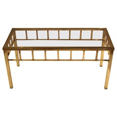 Circa 1970 French Brass 
Glass Coffee Table