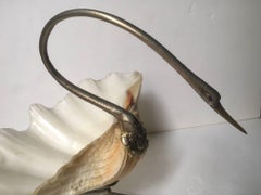 Circa 1970 Italian  Bird with Tridacna Shell Mounted