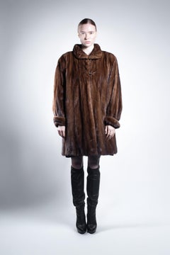 Circa 1970 Italian Vintage Dark Brown Mink Fur Coat