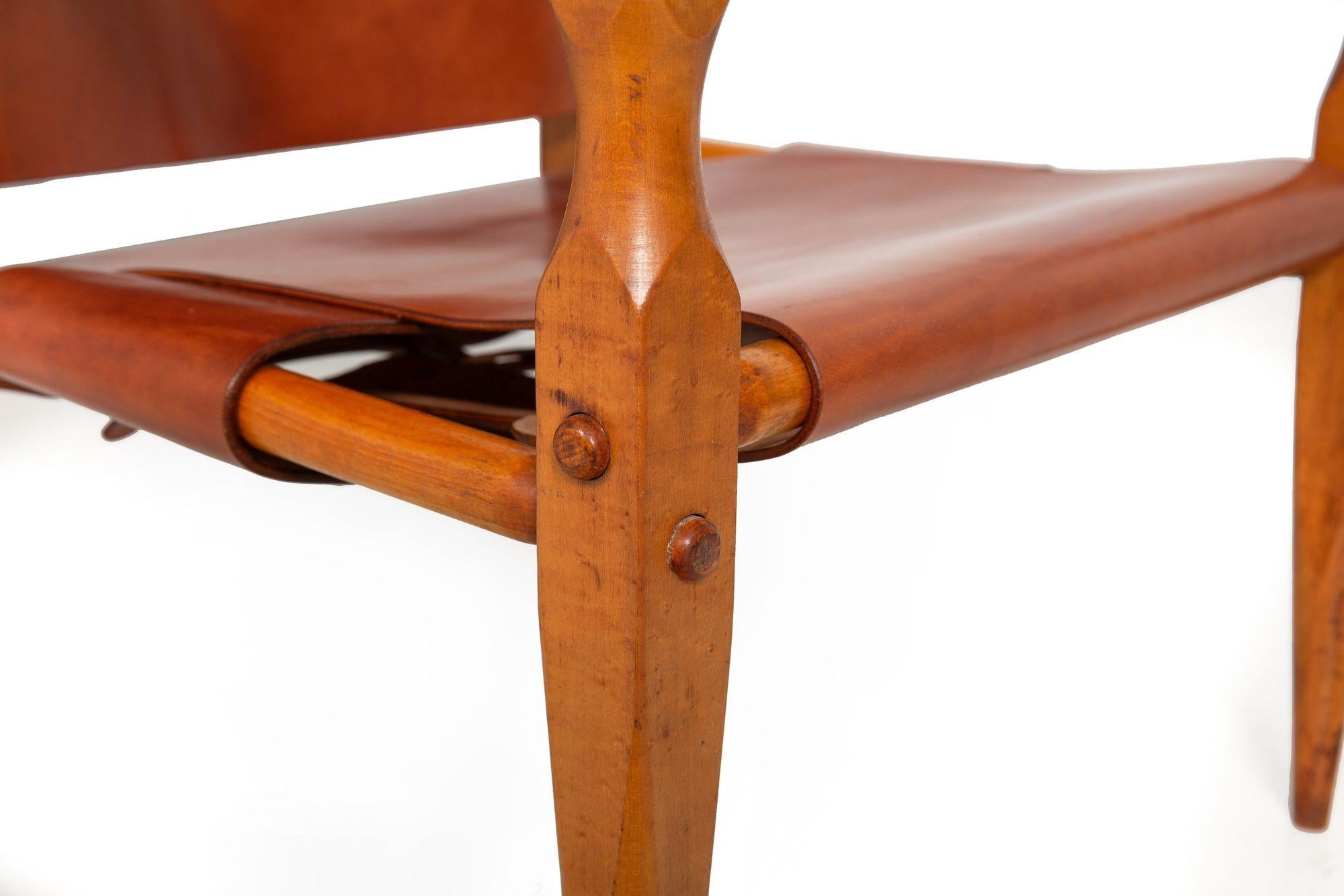Moderner Leder-Safari-Stuhl aus der Mitte des Jahrhunderts, Wilhelm Kienzle, um 1970 im Angebot 12