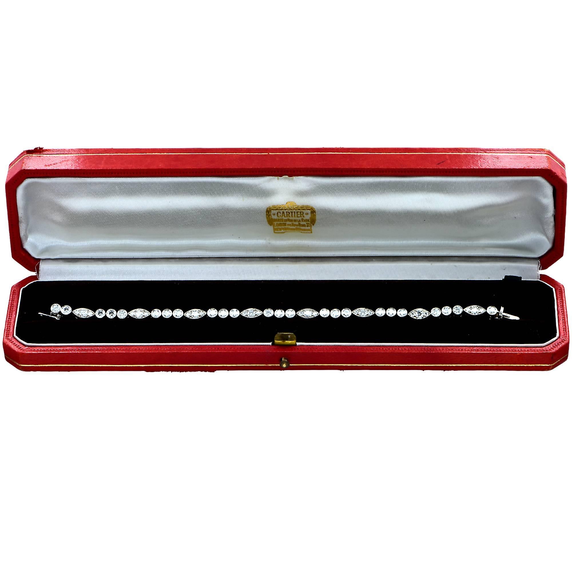 Modern Cartier Diamond Platinum Bracelet
