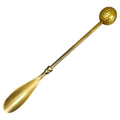 Circa 1970 Solid Brass Golf Ball Show Horn Desk Paperweight