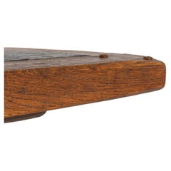 Circa 1970 Wood Oak And Slate Coffee Table In Original Patina