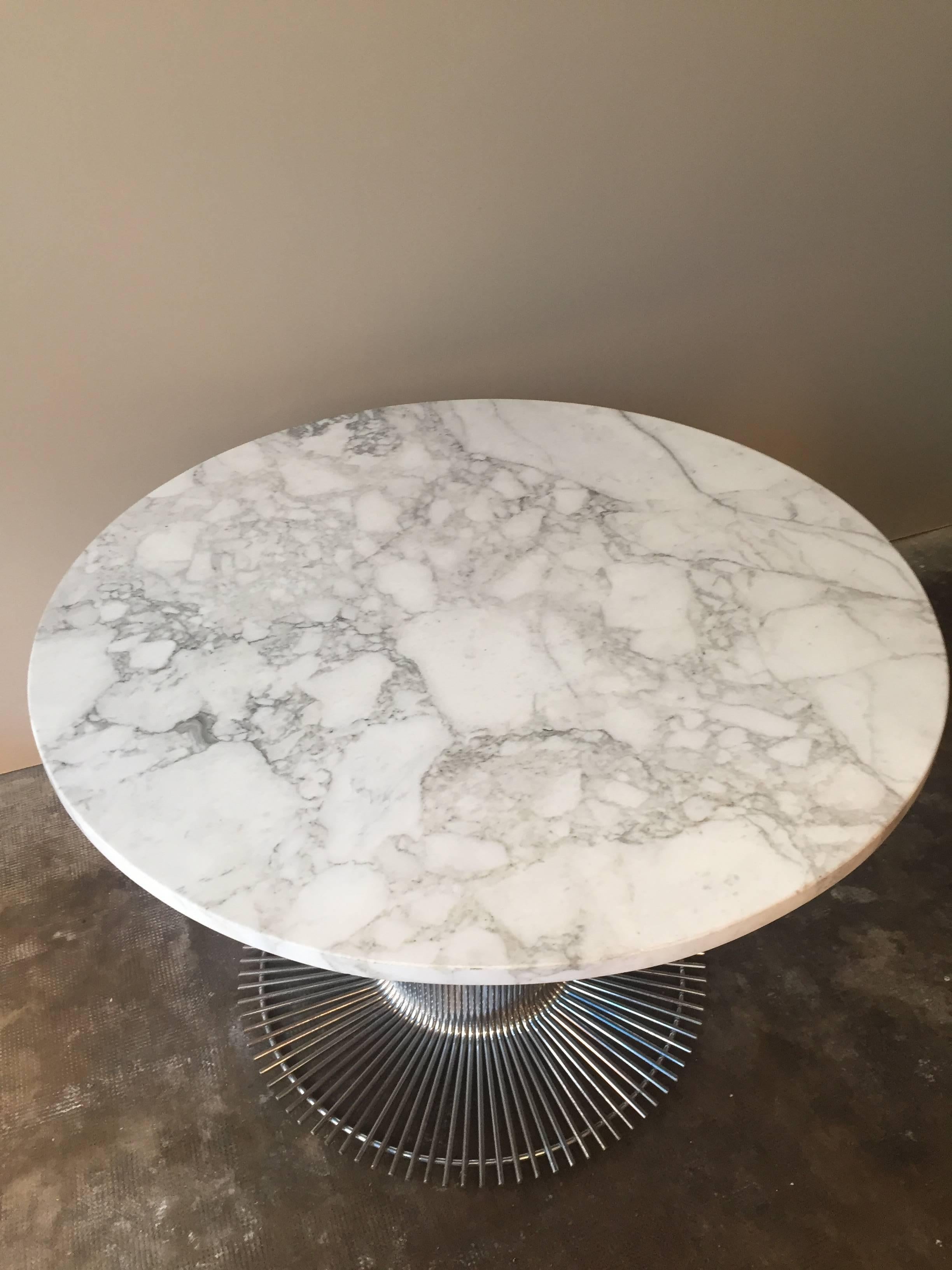 Late 20th Century Italian Marble Table and Chromed Metal Base, circa 1970