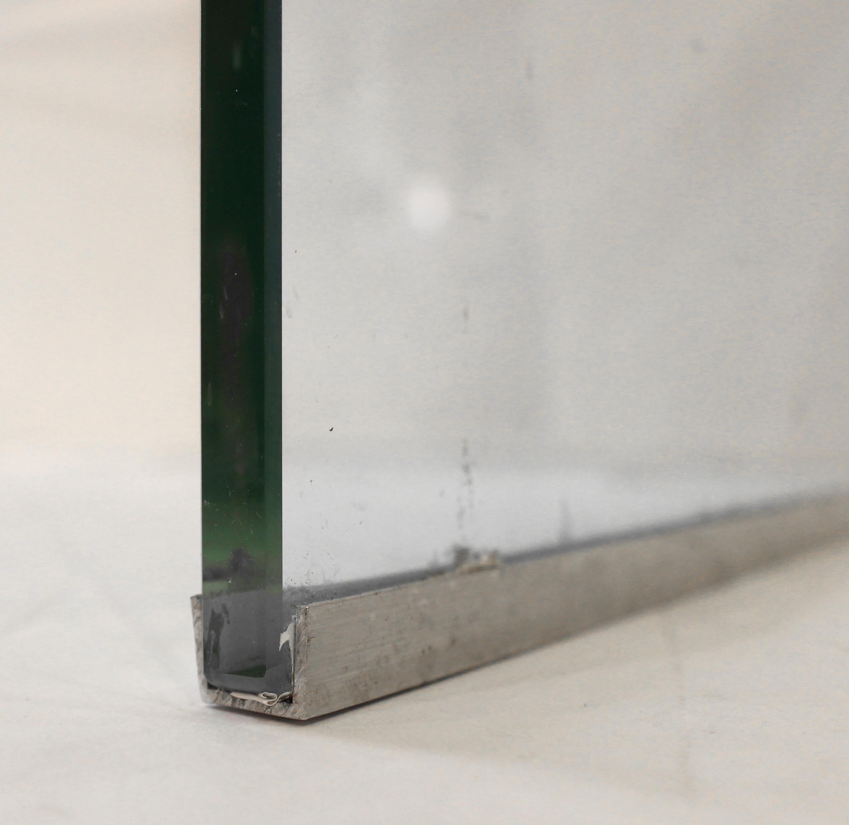 Circa 1970s-1980s Likely Italian Waterfall Form Glass Coffee Table In Good Condition In Chapel Hill, NC