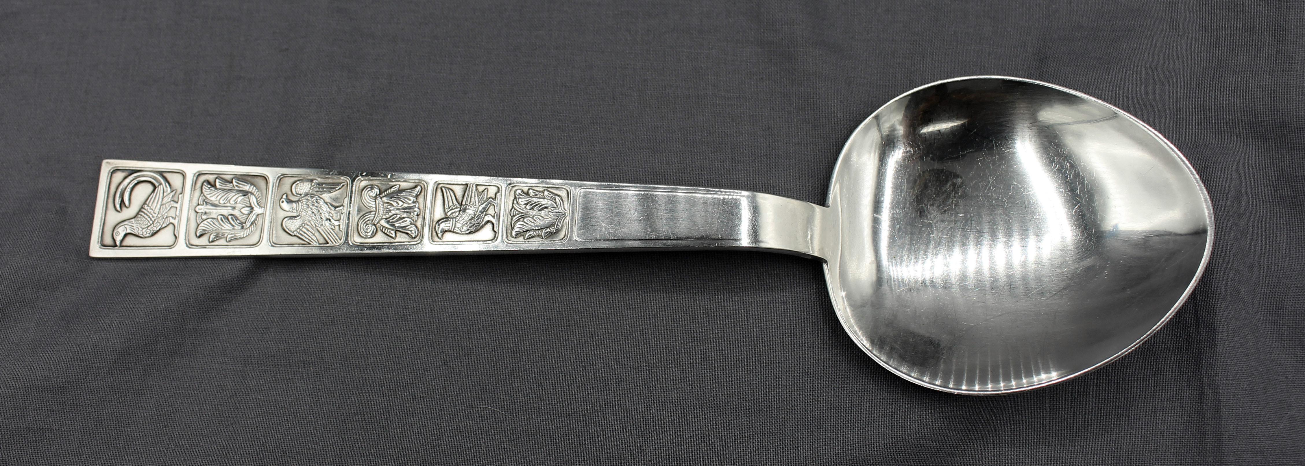 Art Deco Circa 1970s Norwegian Silver Salad Servers by David Anderson