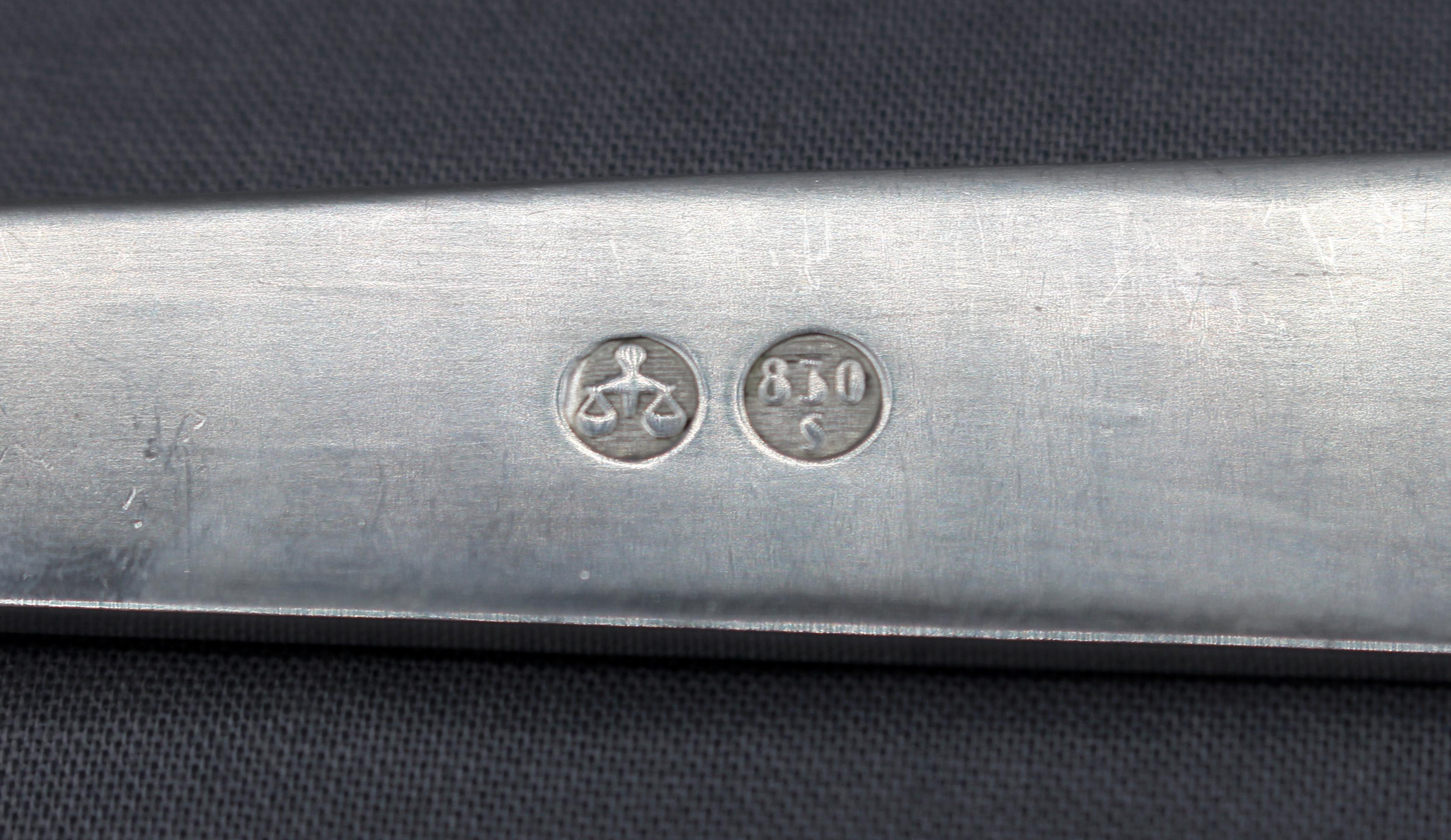 Late 20th Century Circa 1970s Norwegian Silver Salad Servers by David Anderson