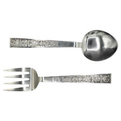 Circa 1970s Norwegian Silver Salad Servers by David Anderson