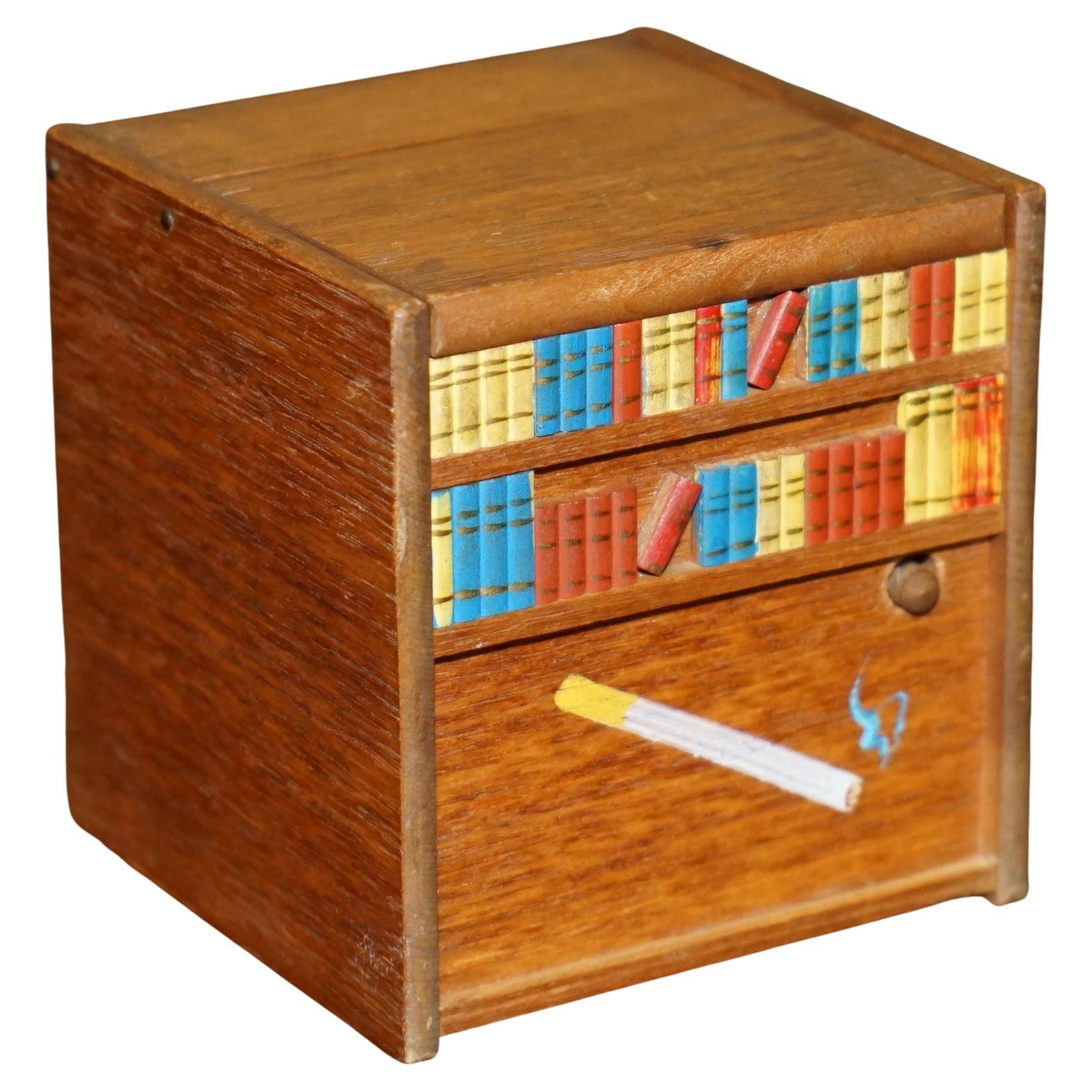 CIRCA 1970's RISING DOG MUSICAL MINIATURE FOLK ART CIGARETTE CIGAR DISPENSER