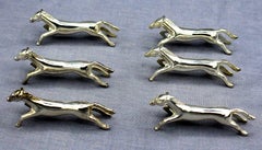 Circa 1970s Set of 6 Running Horse Knife Rests