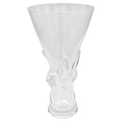 Circa 1970s Steuben Glass Rose Vase Designed by George Thompson
