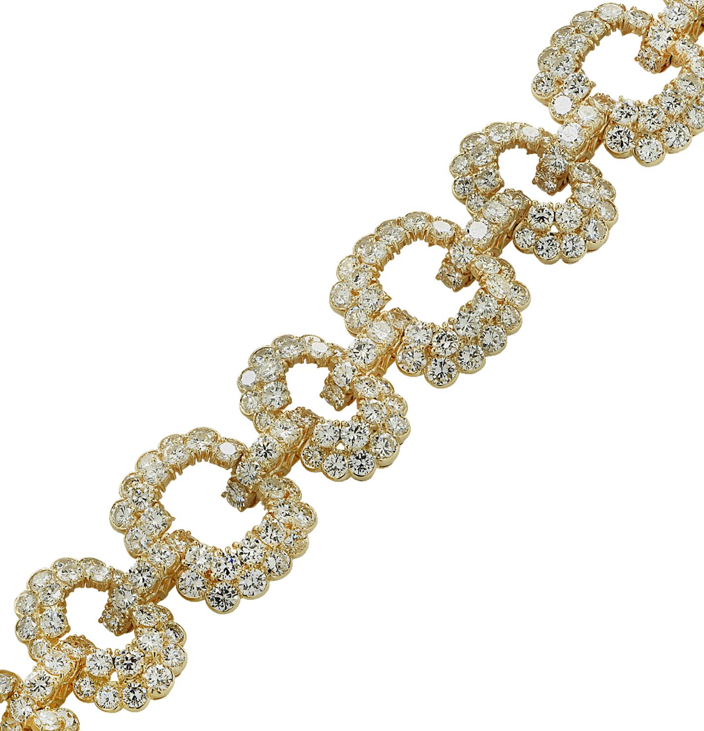 Van Cleef & Arpels Gliederarmband aus 40 Karat Diamanten, ca. 1970er Jahre (Rundschliff)