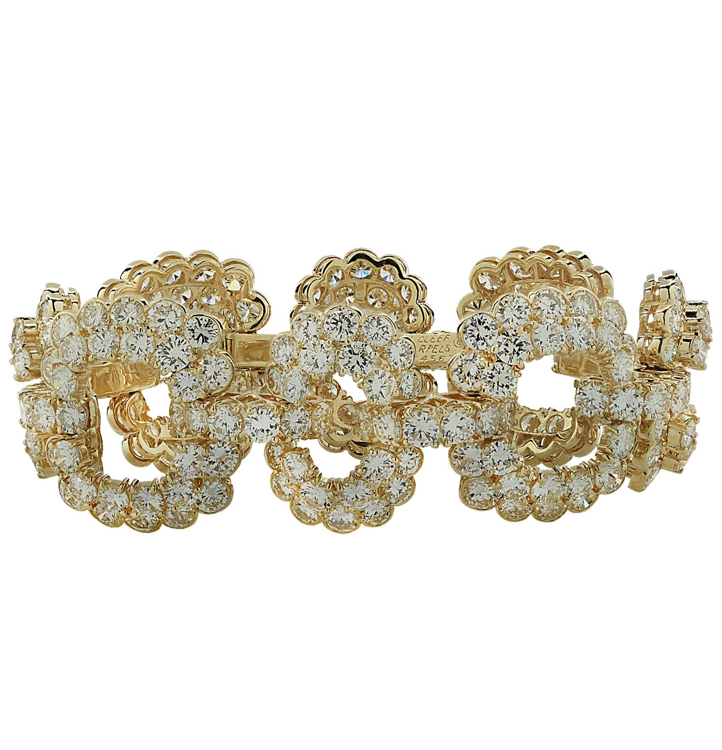 Women's Circa 1970s Van Cleef & Arpels 40 Carat Diamond Link Bracelet