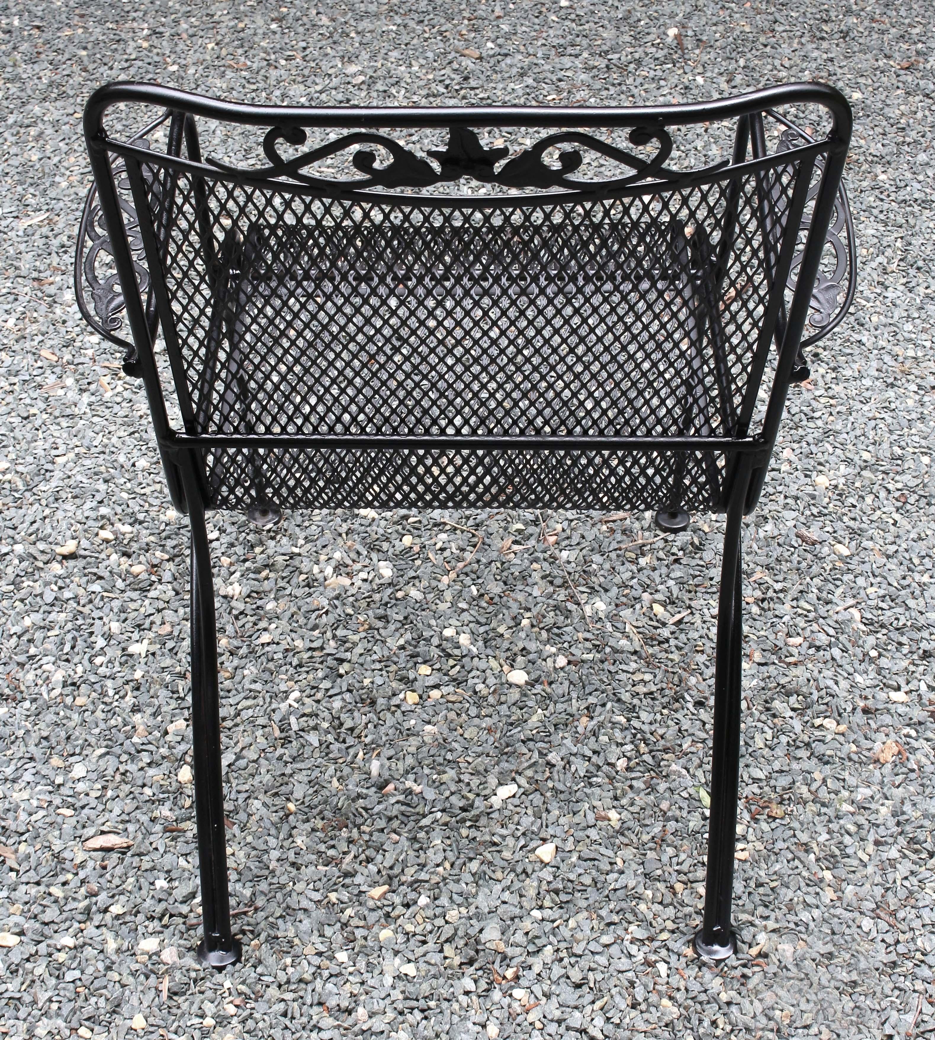 Mid-Century Modern Circa 1970s Wrought Iron Arm Chair