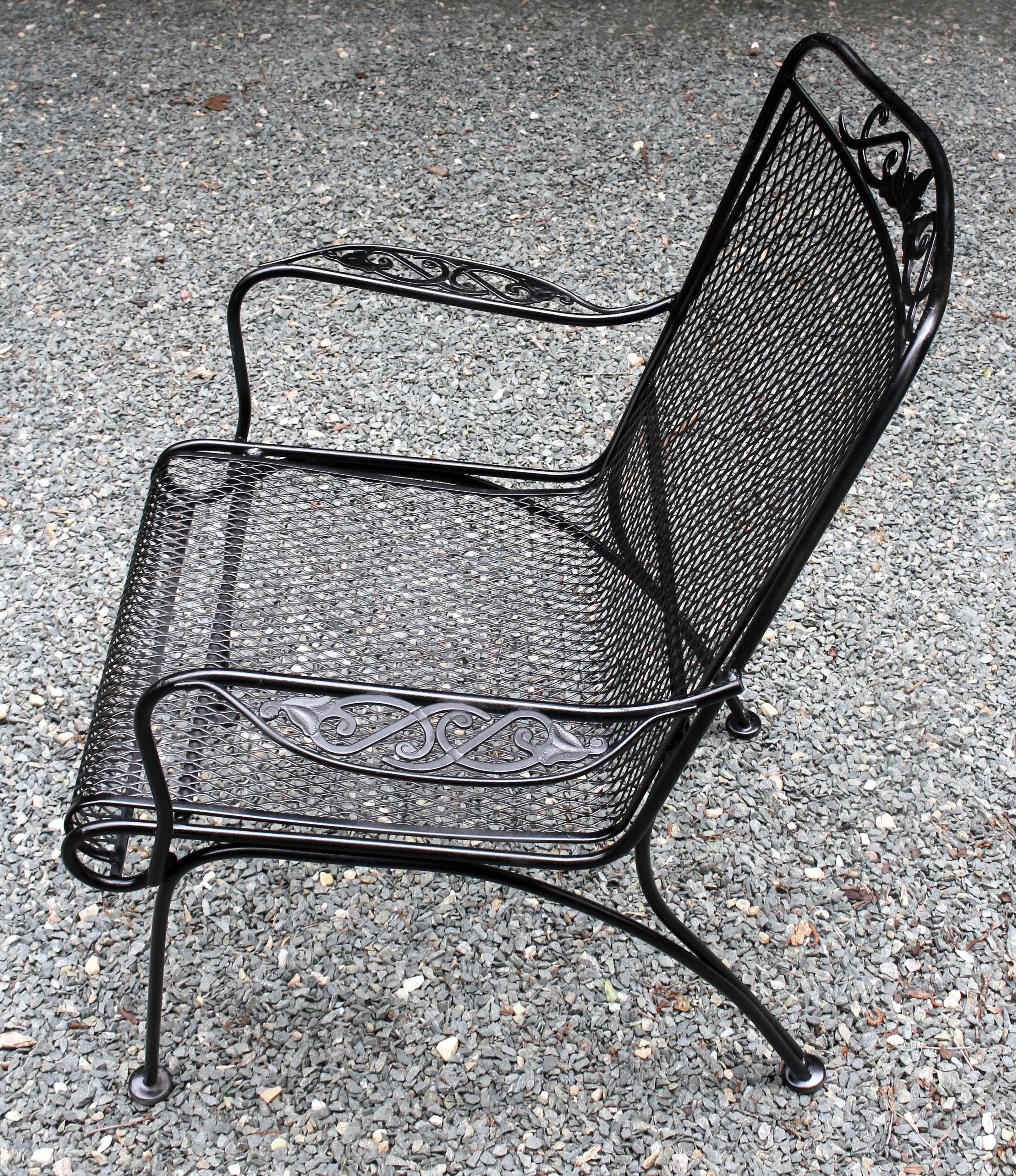 American Circa 1970s Wrought Iron Arm Chair