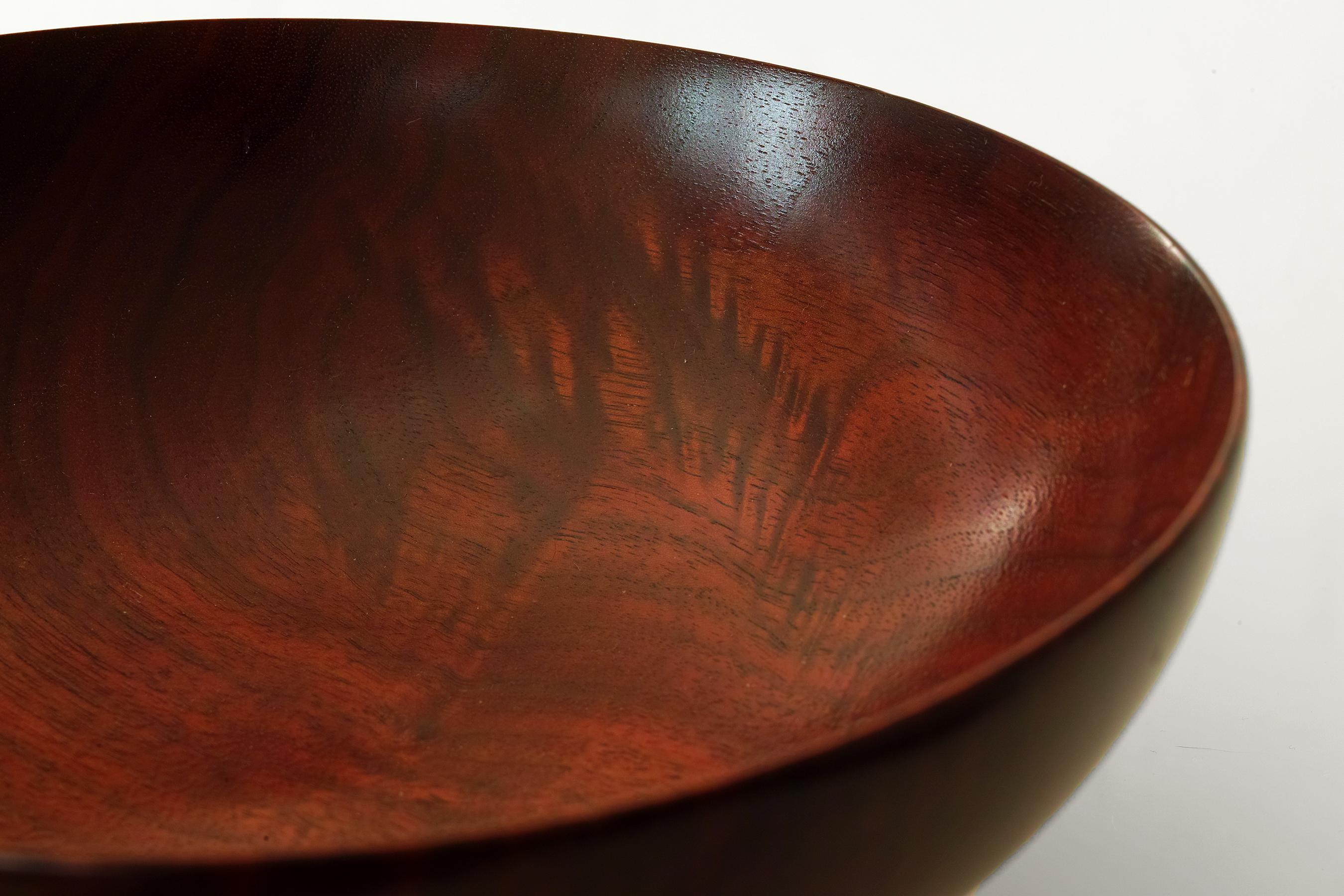 Circa 1974 Signed Handcrafted Turned Wood Bowl 4