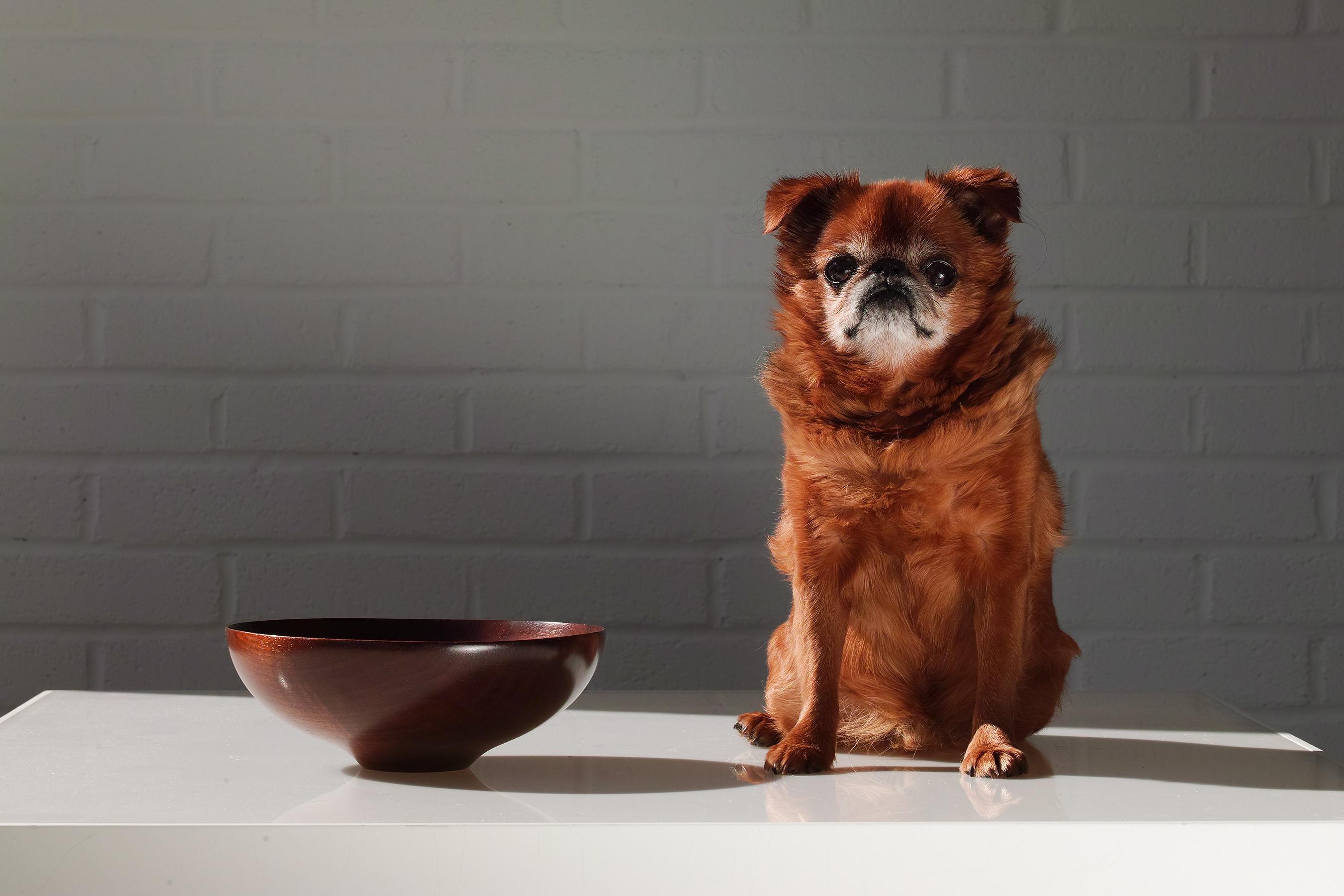 For your consideration is this elegant turned wood bowl signed by the artist and dated 1974. The wood appears to be mahogany and has a beautiful deep, rich color and nicely figured grain. The bowl has elegant curves, thinly turned walls and a thin