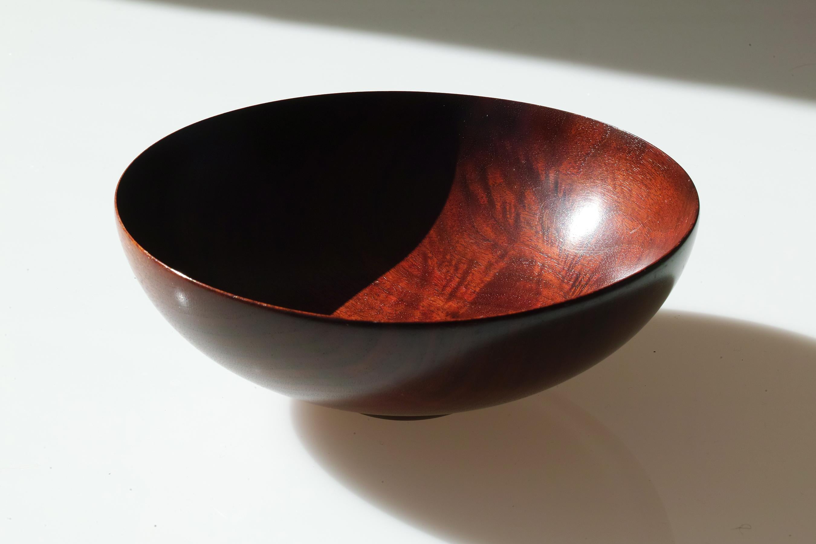 American Craftsman Circa 1974 Signed Handcrafted Turned Wood Bowl