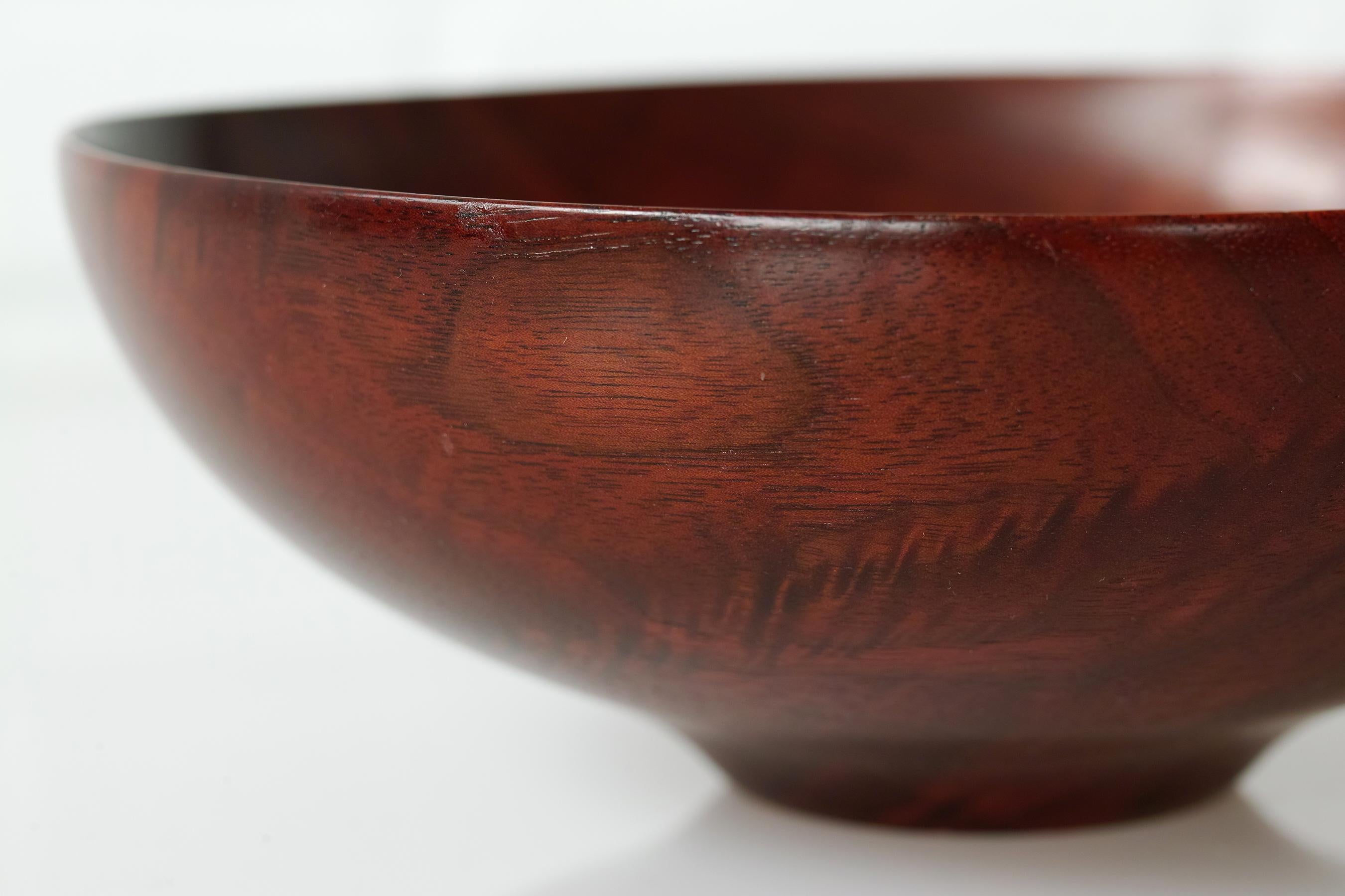 American Circa 1974 Signed Handcrafted Turned Wood Bowl