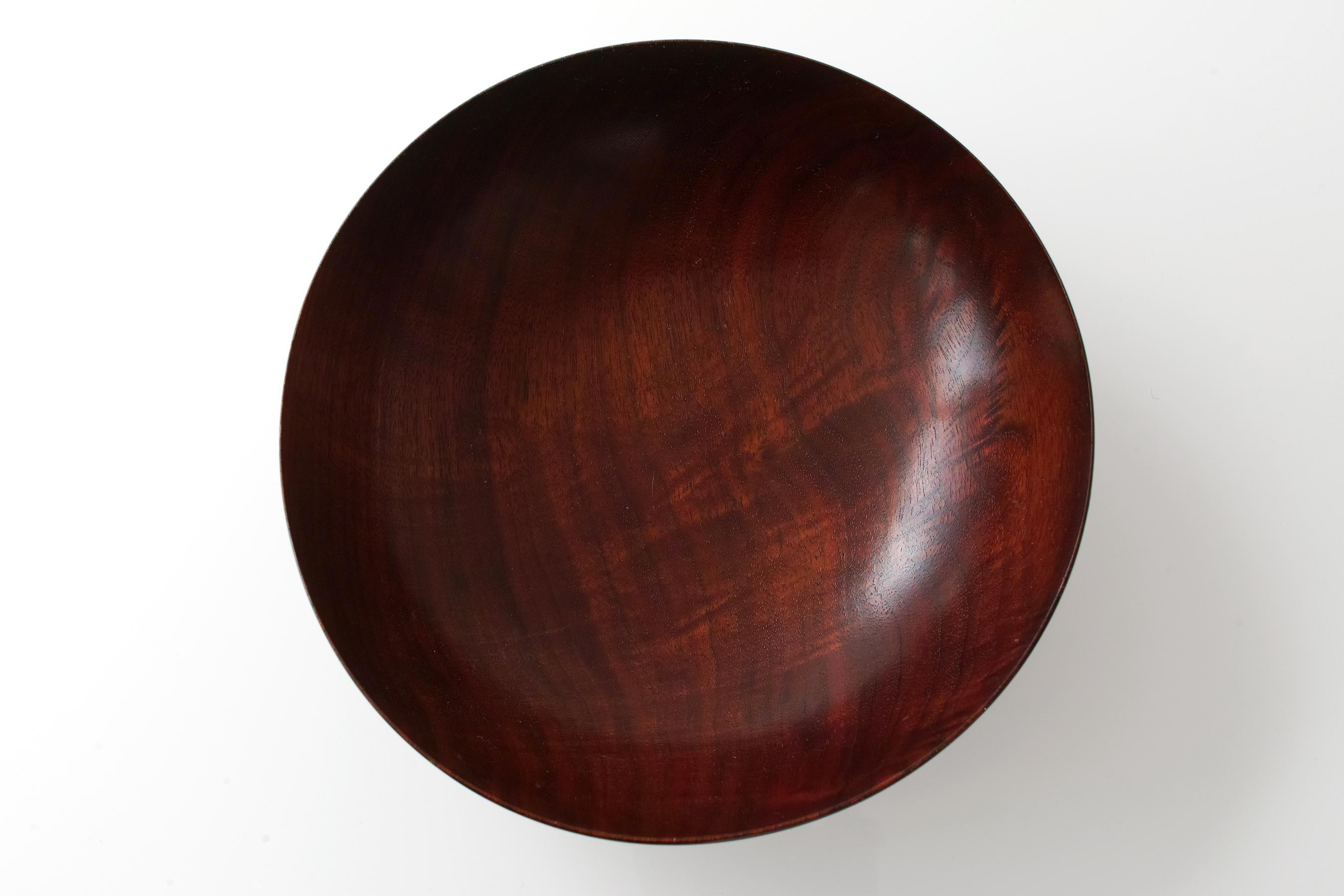 Circa 1974 Signed Handcrafted Turned Wood Bowl 1