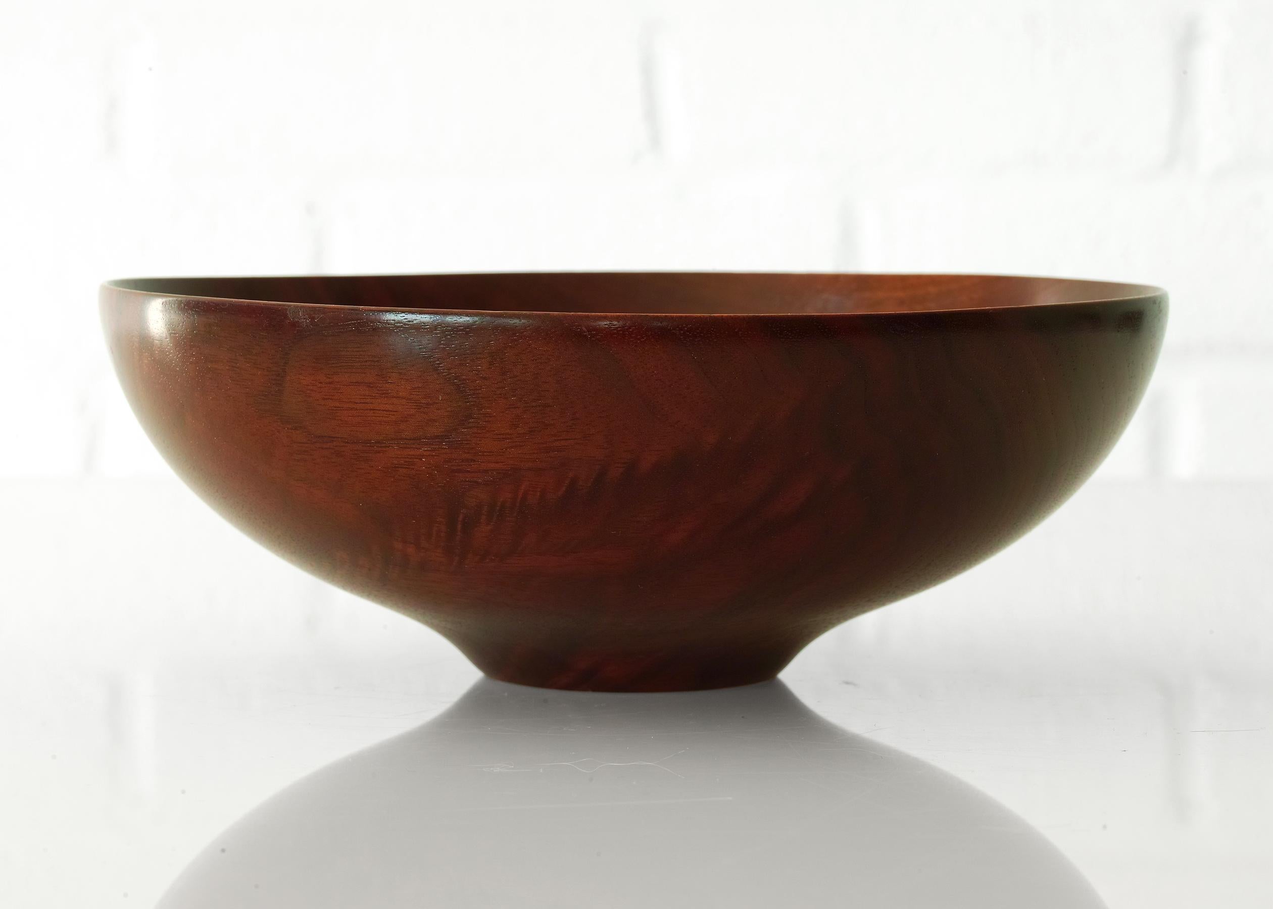 Circa 1974 Signed Handcrafted Turned Wood Bowl 2