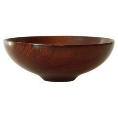 Circa 1974 Signed Handcrafted Turned Wood Bowl