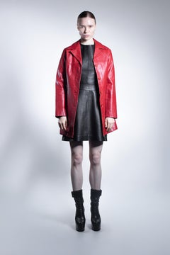 Circa 1980 French Vintage Red Burgundy Cow Leather Jacket Arturo Paris